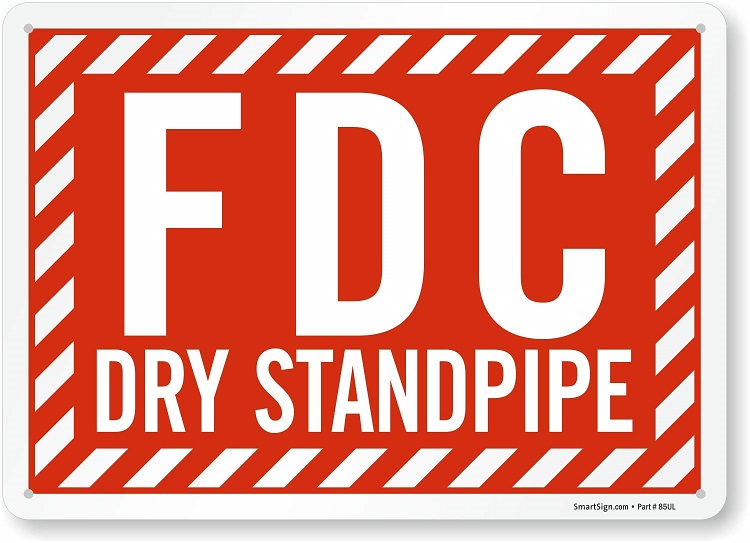 FDC DRY STANDPIPE SIGN 10\" x 14\"