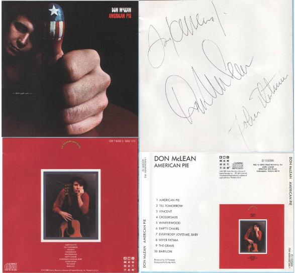 Don McClean American Pie CD Autographed
