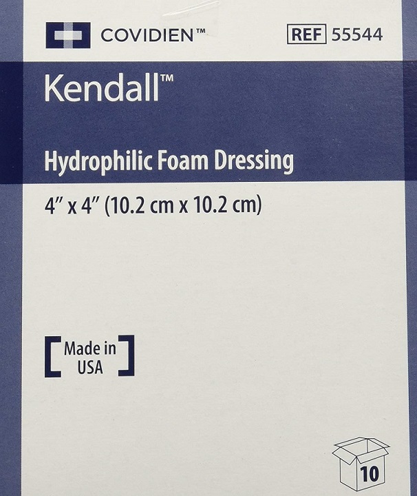 Kendall Hydrophilic Foam Dressing - 4x4\" Box of 10